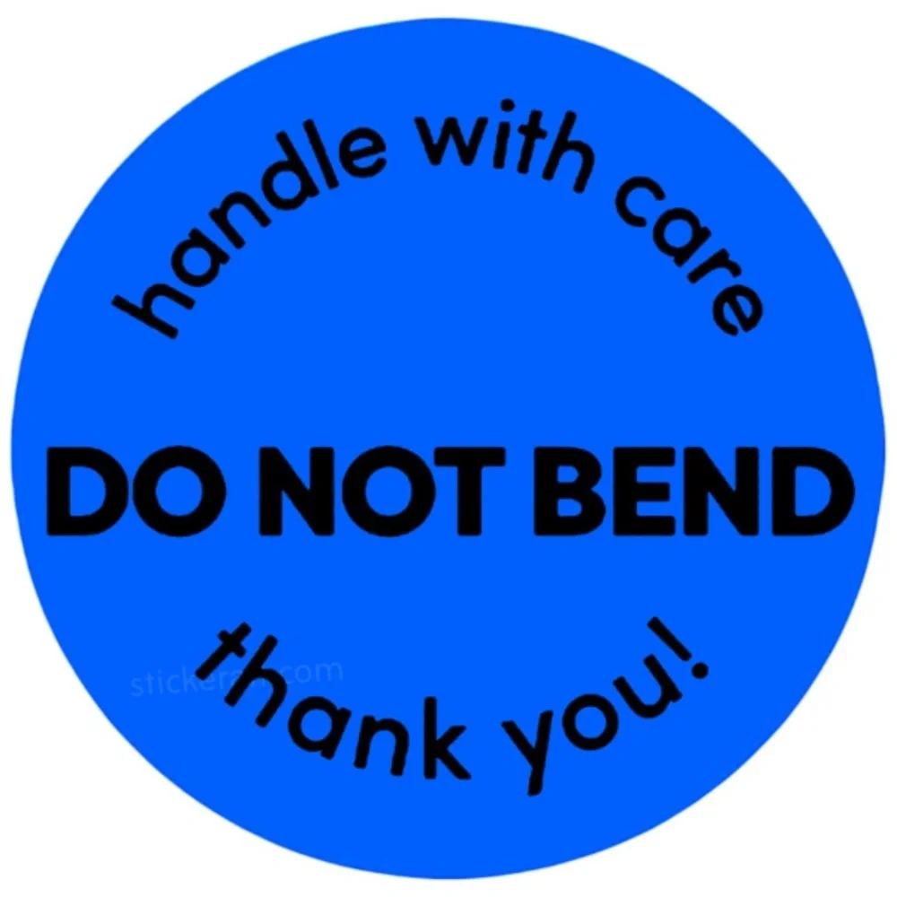 2” DO NOT BEND Orange Stickers - Handle With Care Shipping Labels
